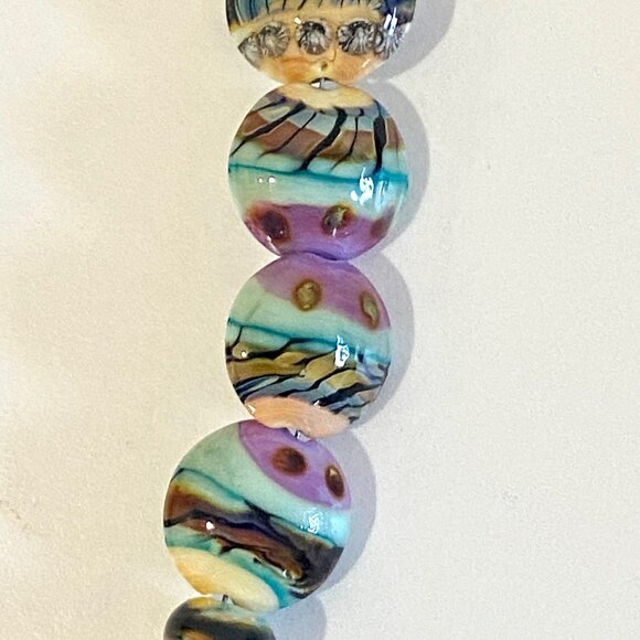 Lot of 8 Artisan Lampwork Beads Turquoise, Lavender, Ivory - Handmade in USA - Picture 3 of 7